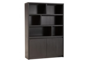 Wandkast Milanello 2dr-6vak lamulux kleur noir-zwart 138 cm