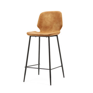 Barstoel-seashell-low-zonder-armleuning-grijs-cognac-zwart-blauw